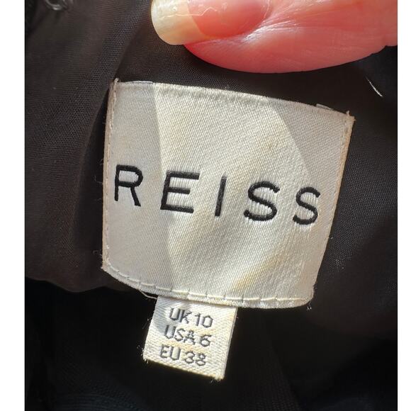 Reiss Black Sheer Mesh Brightwell Pencil Sheath Dress 6 - Picture 9 of 15